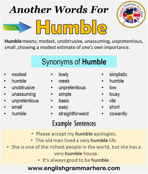 humbling synonym|another word for humble person.